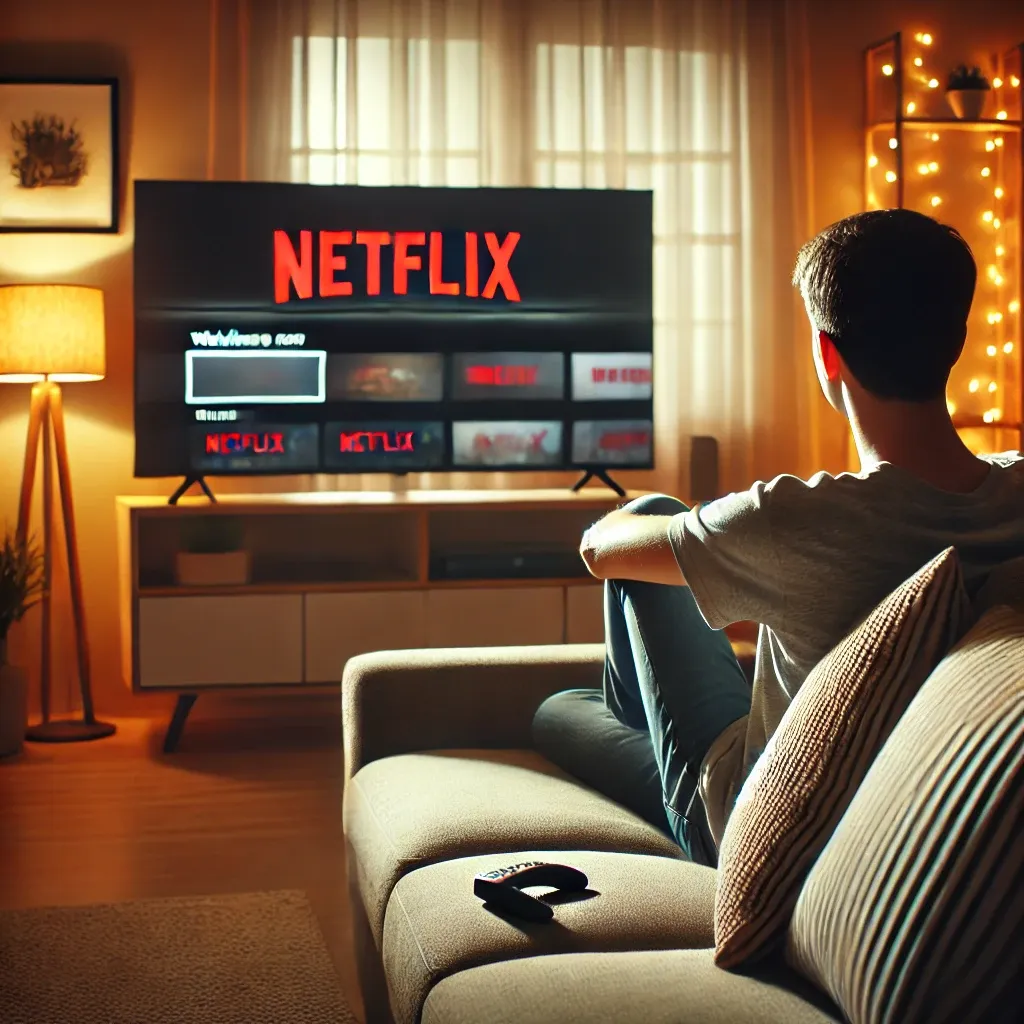 소파-편안하게-넷플릭스-즐기는-사람