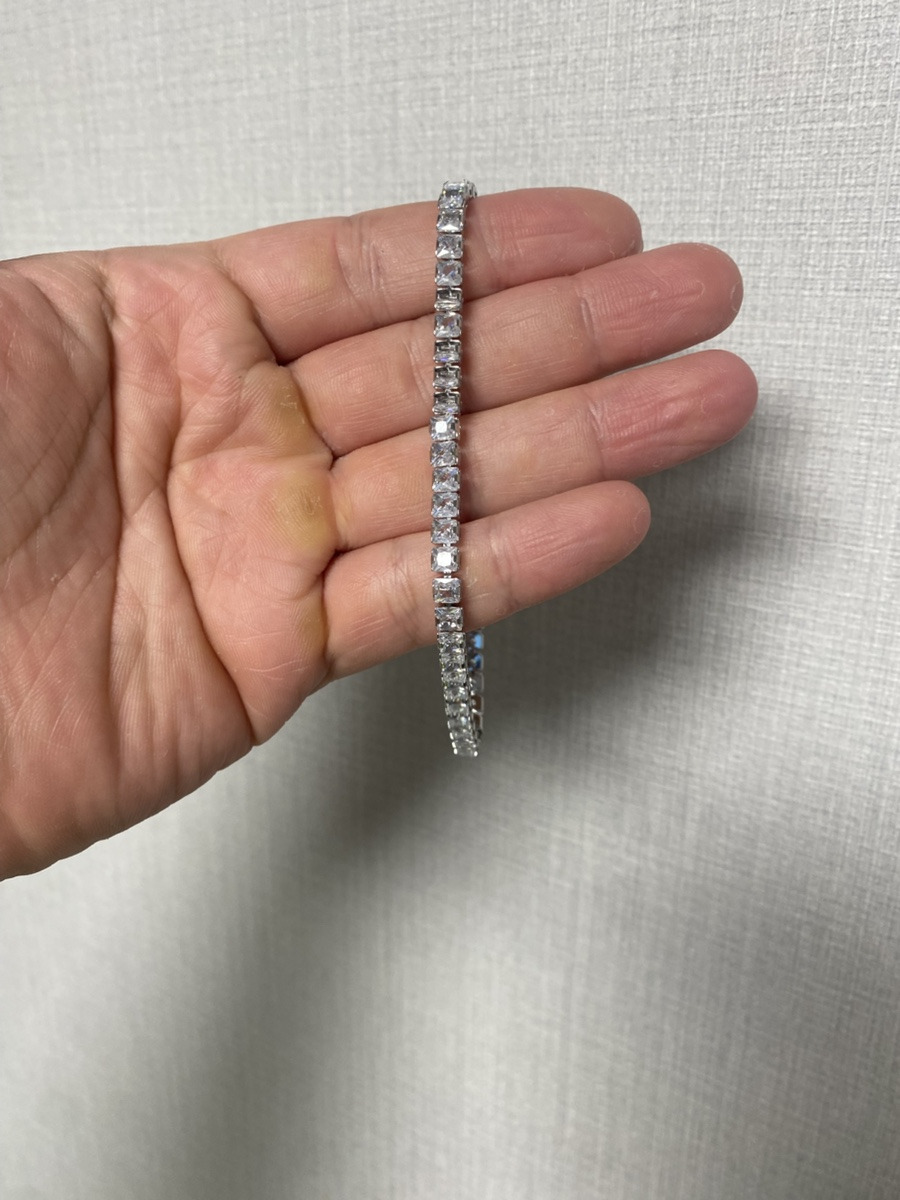 섹스토 써지컬스틸 스텐 남자 테니스팔찌 SEXTO 4X4 T Bracelet Silver tennis