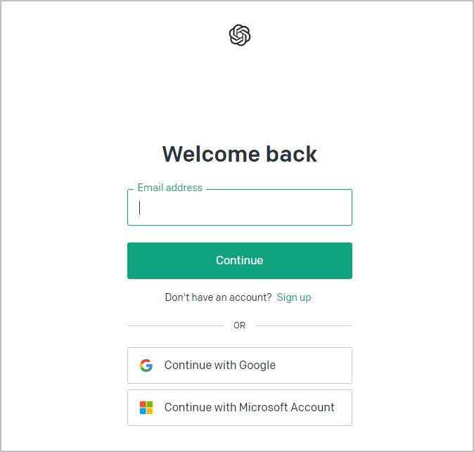 ChatGPT login