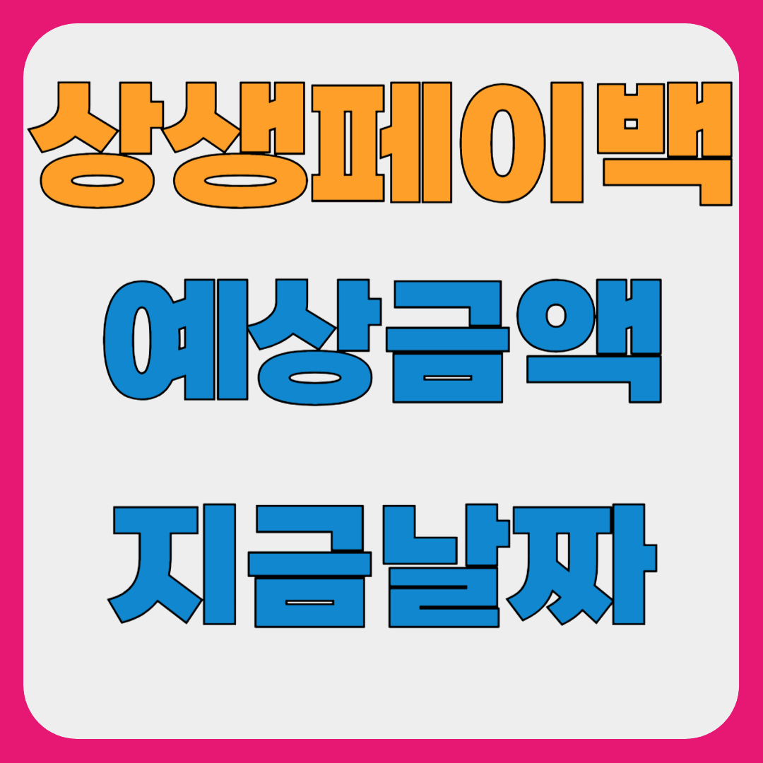 상생페이백 예상금액, 지급 날짜, 예상 환급금 조회