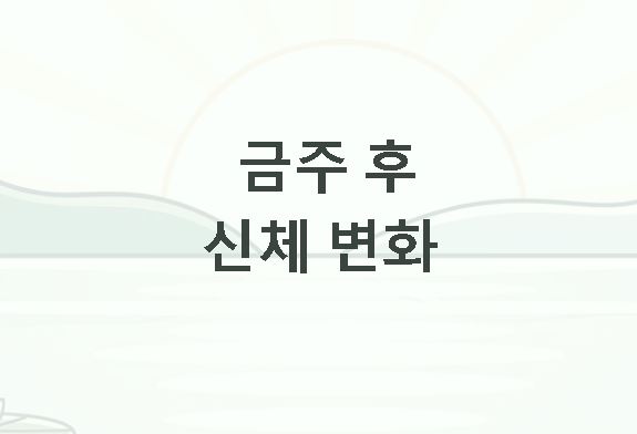 금주후 신체변화