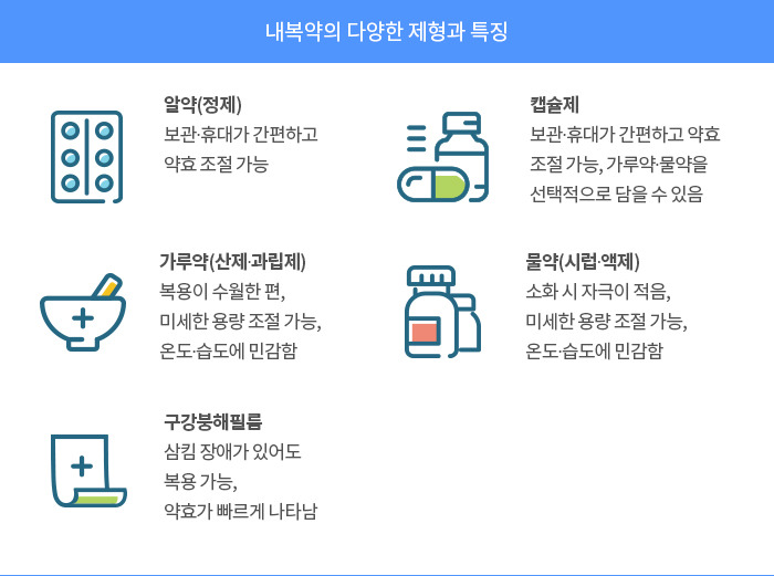 약물의 다양한 제형 설명