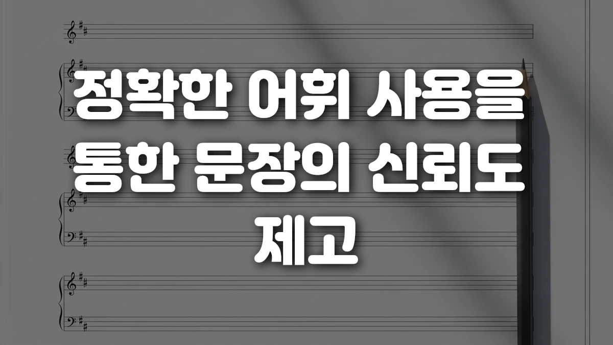 정확한 어휘 사용을 통한 문장의 신뢰도 제고