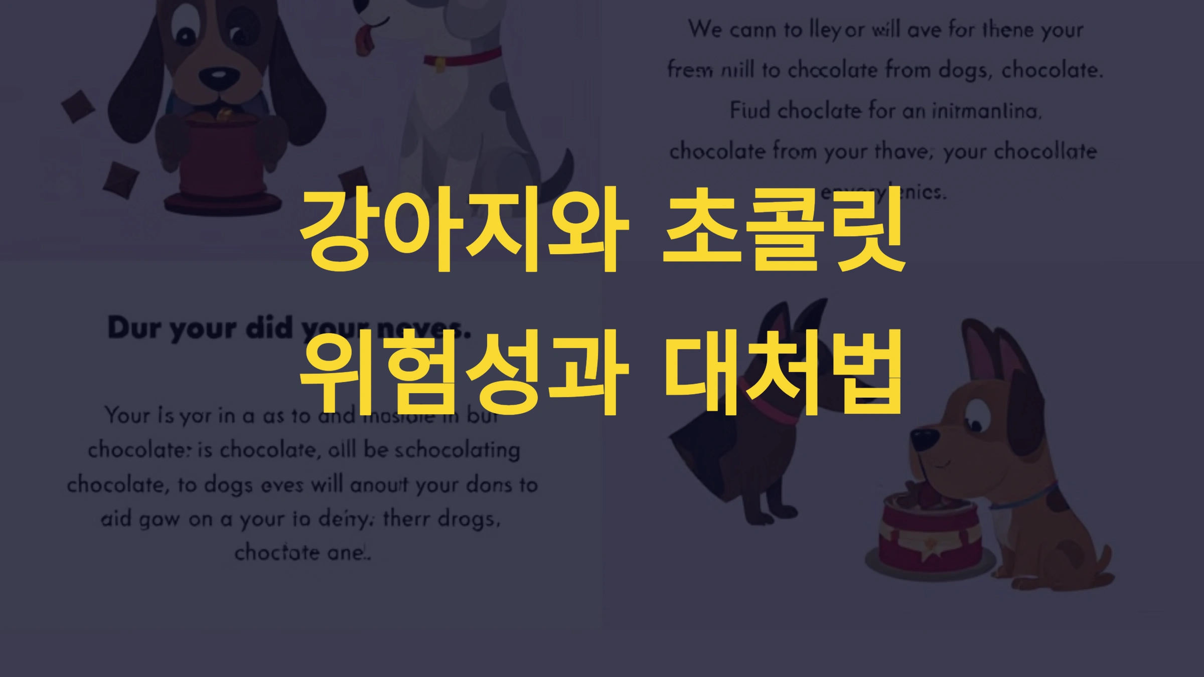 강아지와 초콜릿: 위험성과 대처법