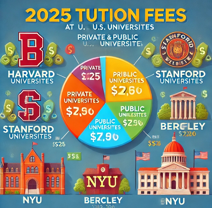 2025년도 미국 공과대학 등록금 비교 사진