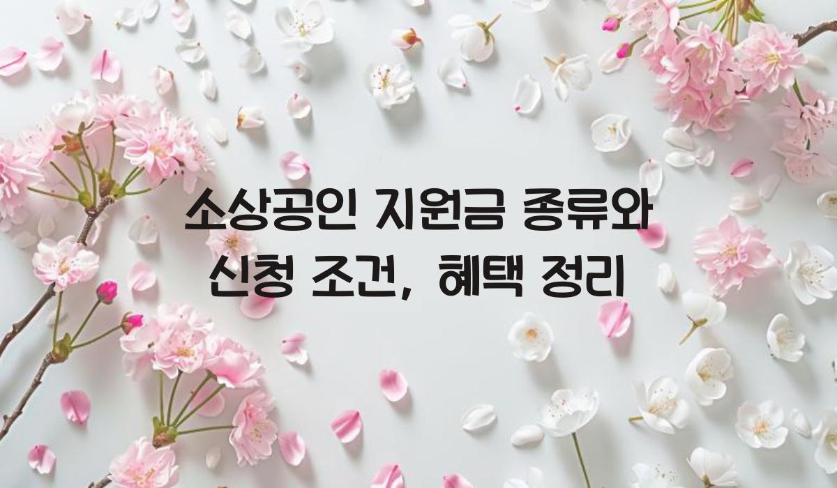 소상공인 지원금 종류