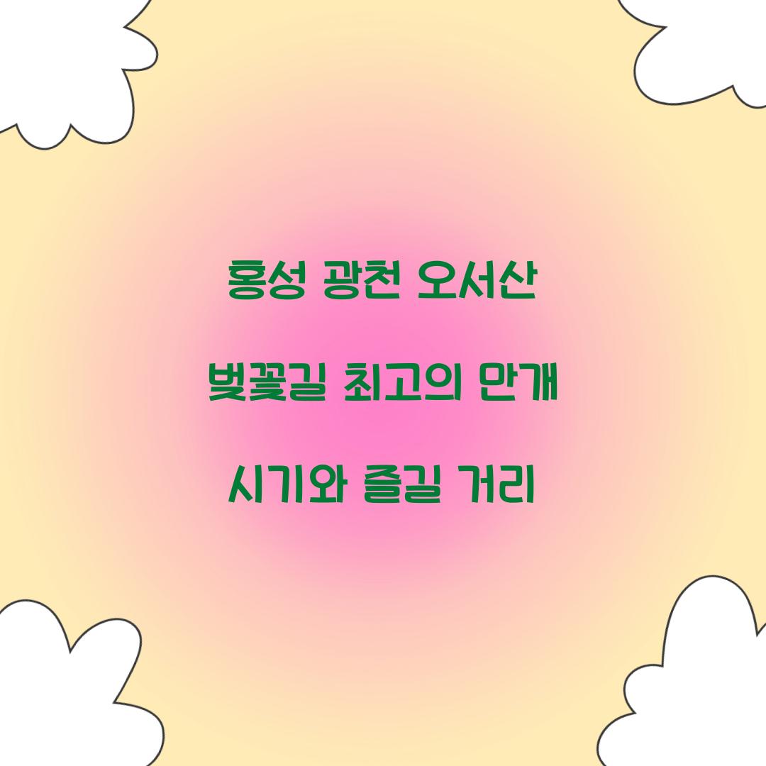 홍성 광천 오서산 벚꽃길