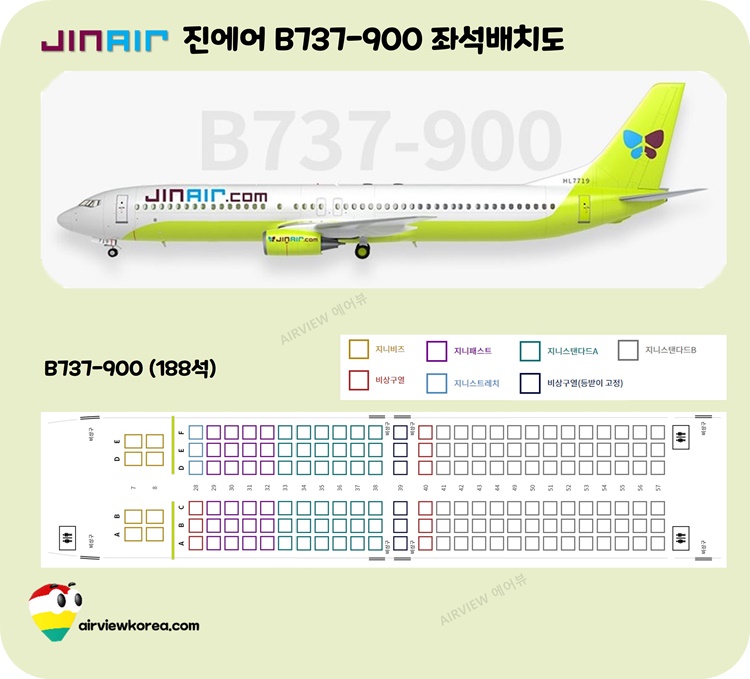 진에어-여객기-b737-900-좌석배치도-단면도