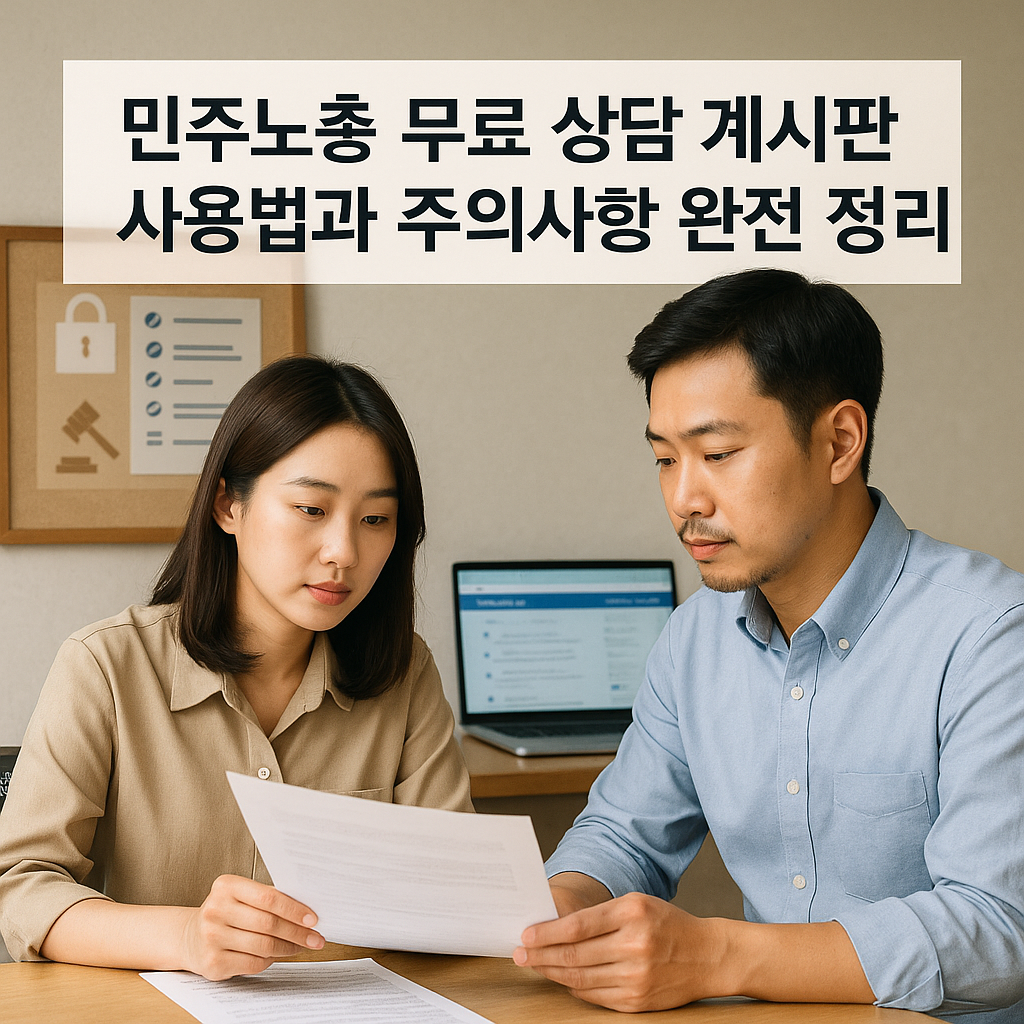 민주노총 무료 상담 게시판 사용법과 주의사항 완전 정리