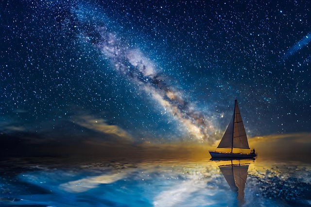 별 수천억 개가 모인 빛의 띠 은하수 모습