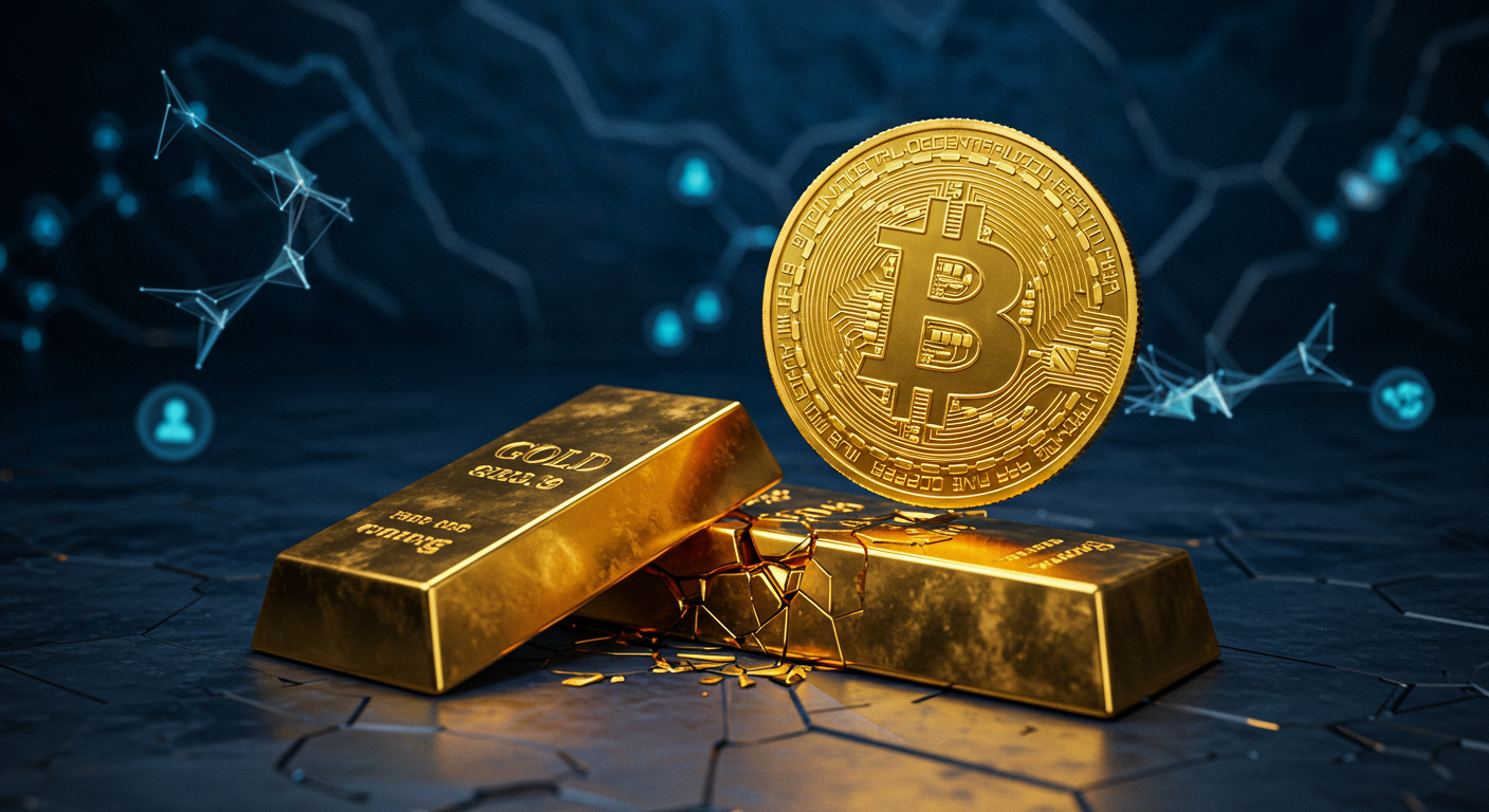 "비트코인: 디지털 금, 분산 자산의 대표"에 대한 이미지입니다.