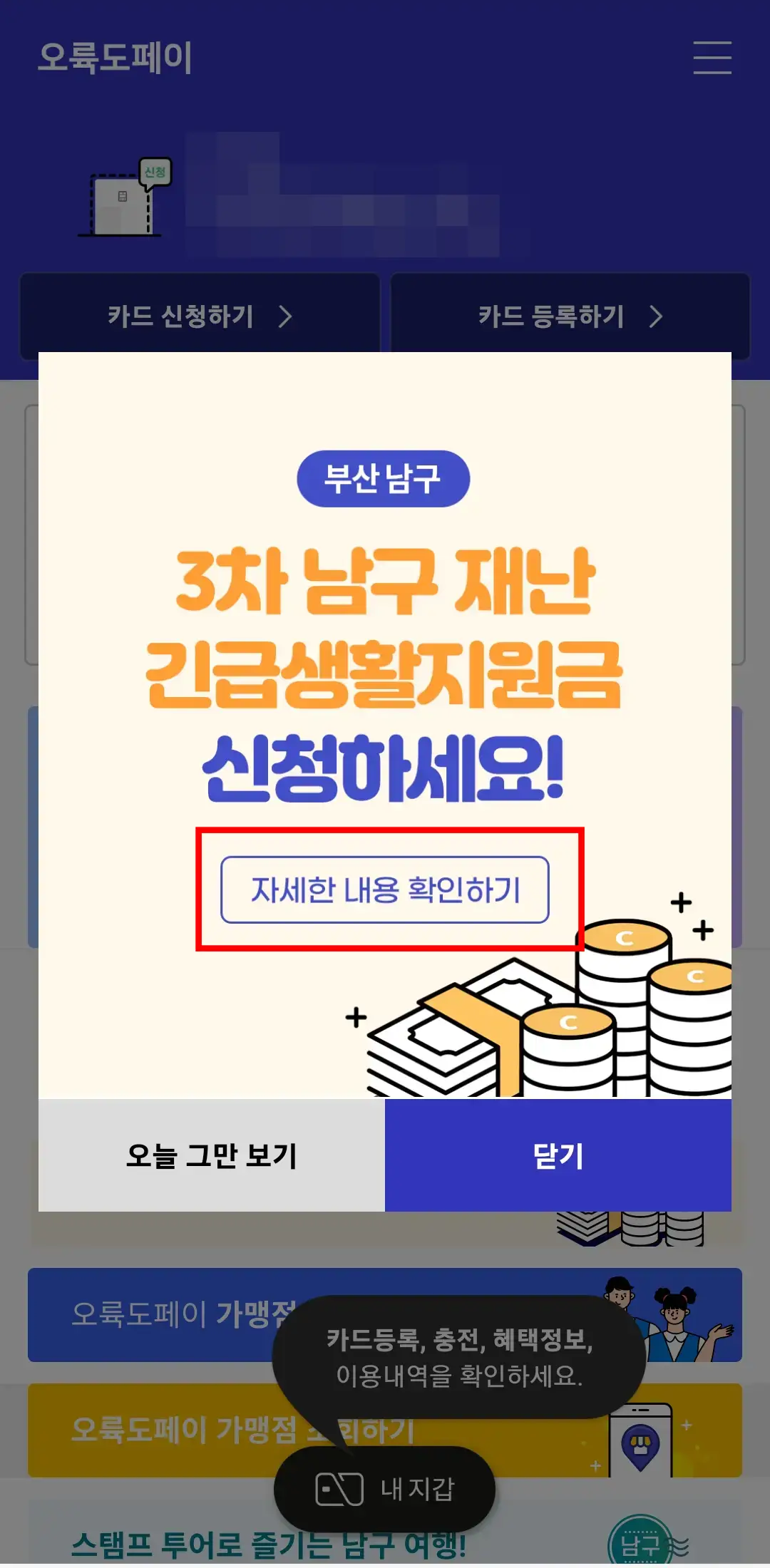 오륙도페이어플 실행