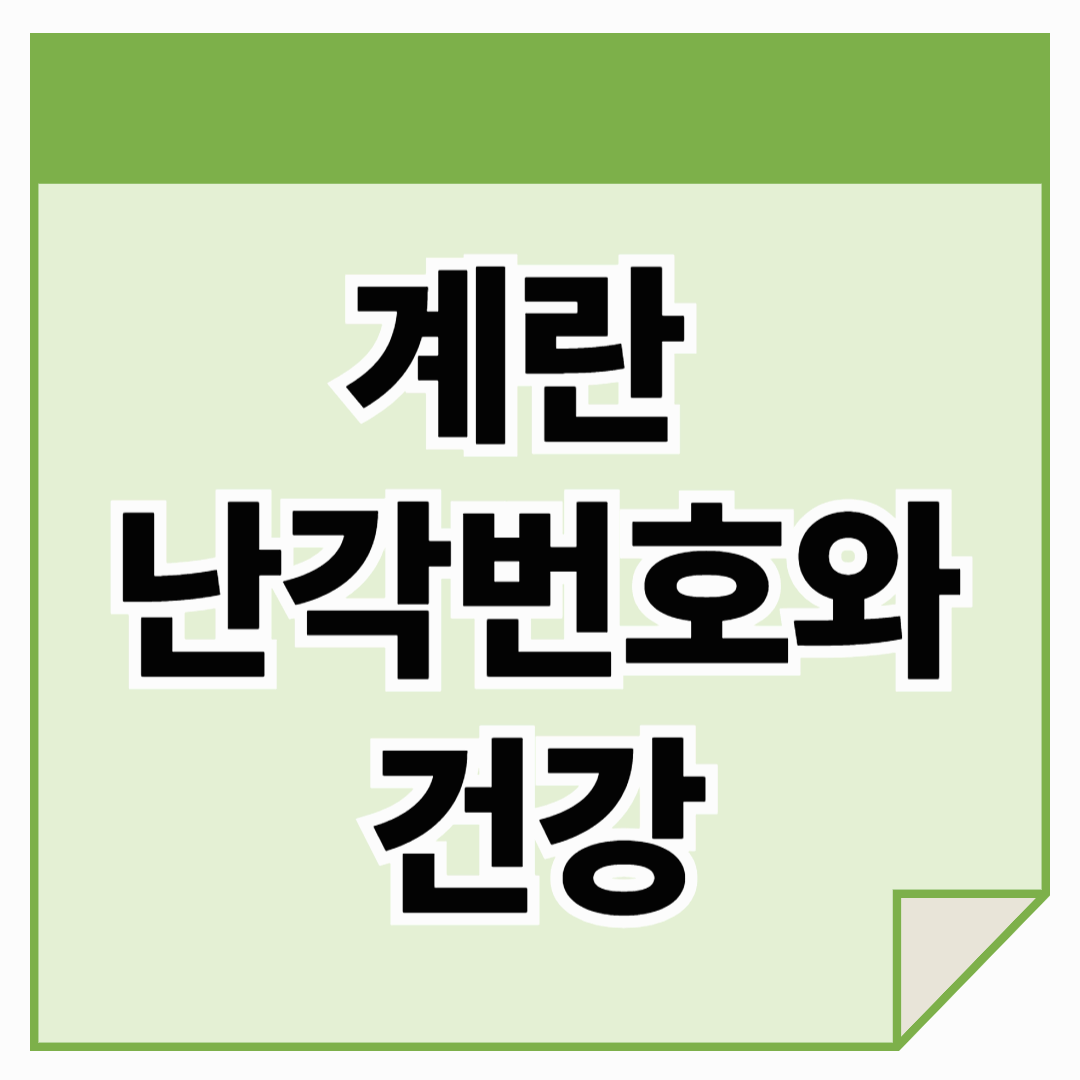 계란 난각번호와 건강 : 올바른 선택이 몸을 바꿉니다