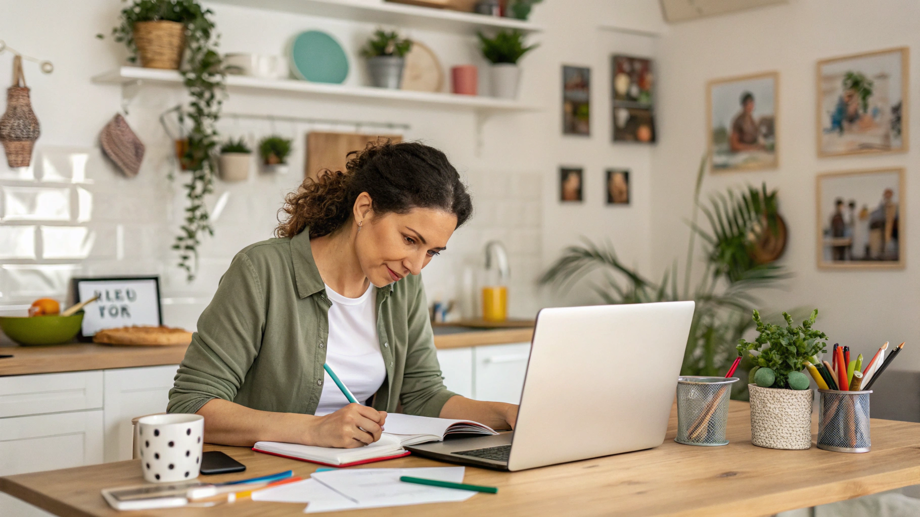 여자가 블로그를 운영하고 있는 모습