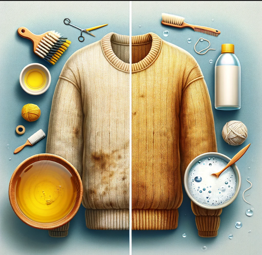 황변이 된 니트 제거