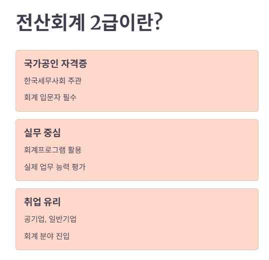 전산회계 2급 자격증 개요