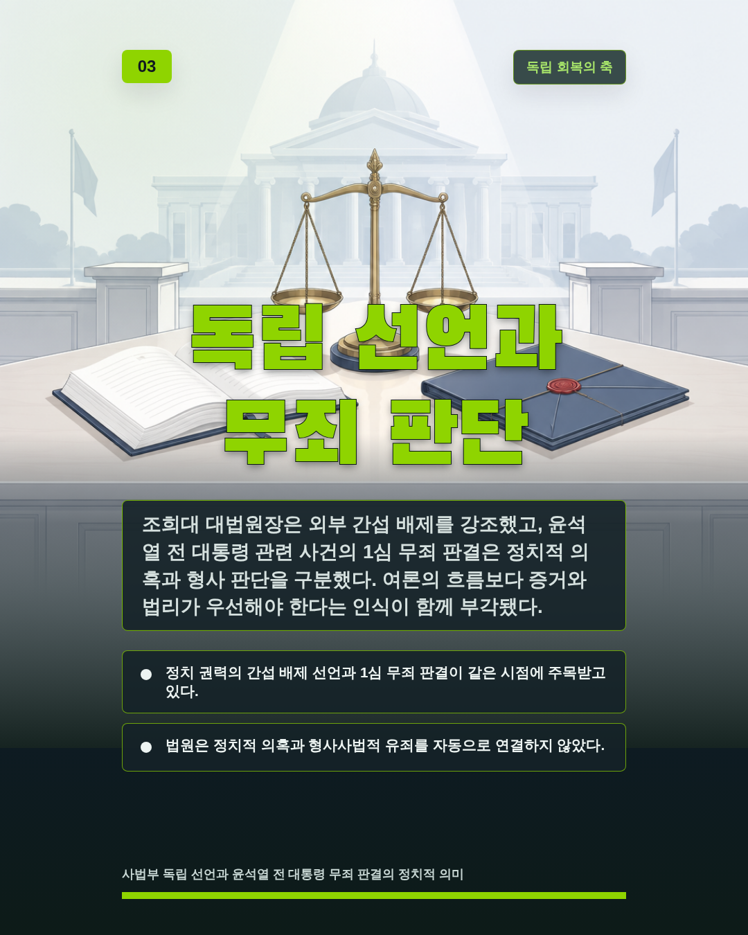 독립 선언과 무죄 판단