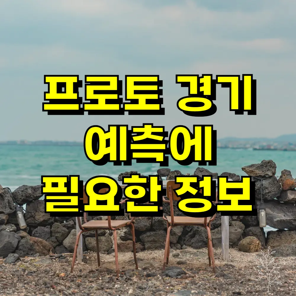 프로토 경기 예측에 필요한 정보