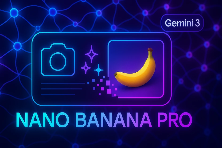나노바나나 프로 Gemini 3 Pro 기반 AI 이미지 생성 모델 가이드 - 첨단 텍스트 렌더링과 4K 고해상도 이미지 제작 기능을 보여주는 기술 블로그 썸네일