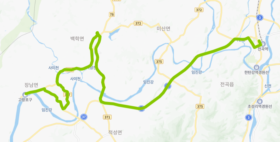 연천-파주-83번-버스-노선-지도