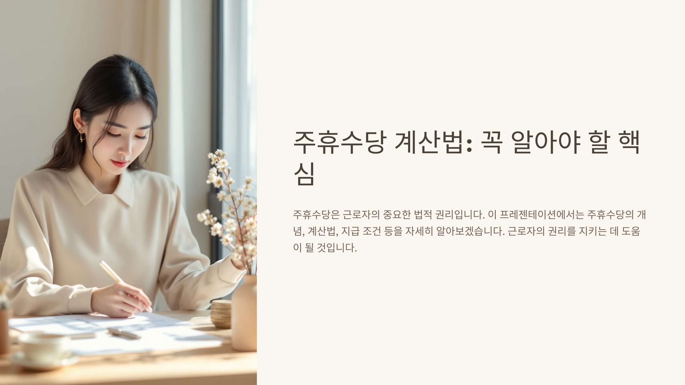 주휴수당 계산법 꼭 알아야 할 핵심