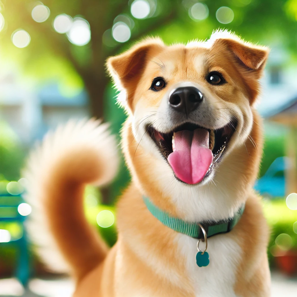 활짝 웃고있는 강아지