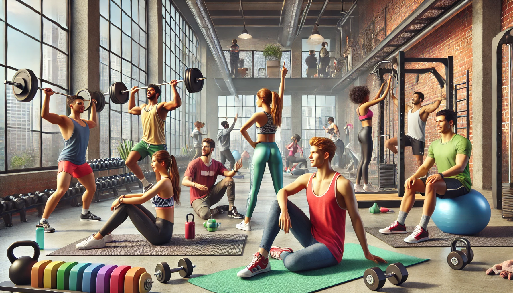 운동하는 친구들 모습