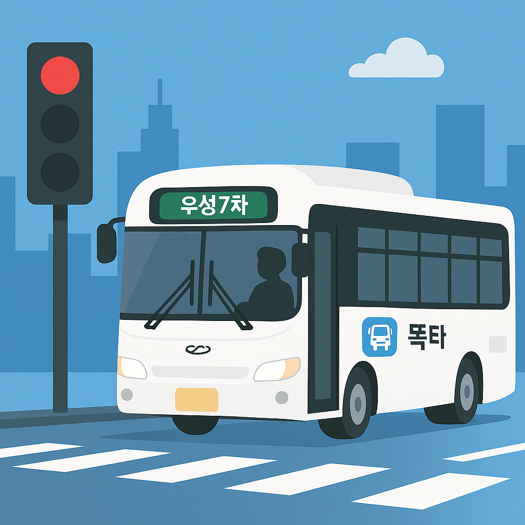 똑버스 신호대기하는 사진