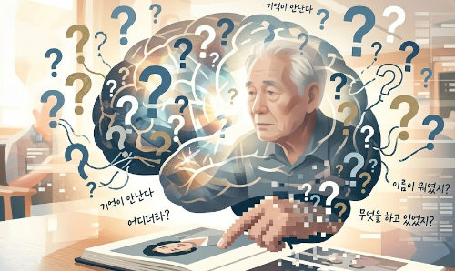 치매로 인한 기억력 감퇴를 경험하는 어르신 모습