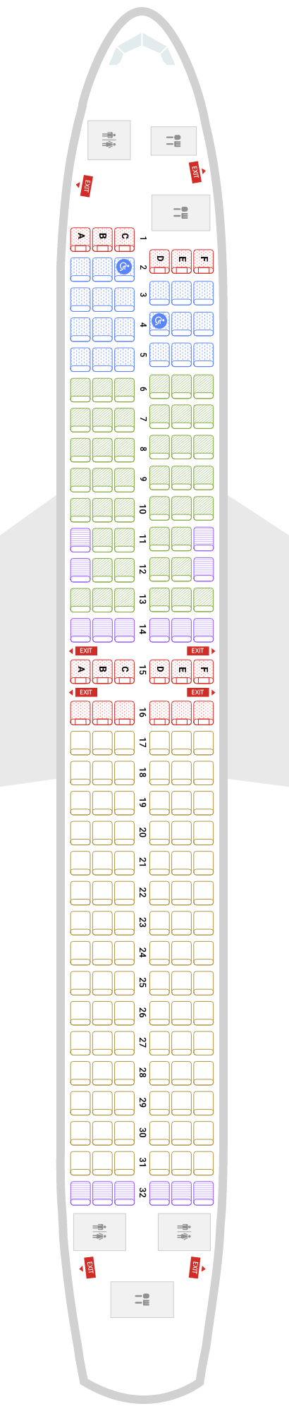 티웨이항공 B737-800 기본정보, 좌석배치도, 좌석 간격