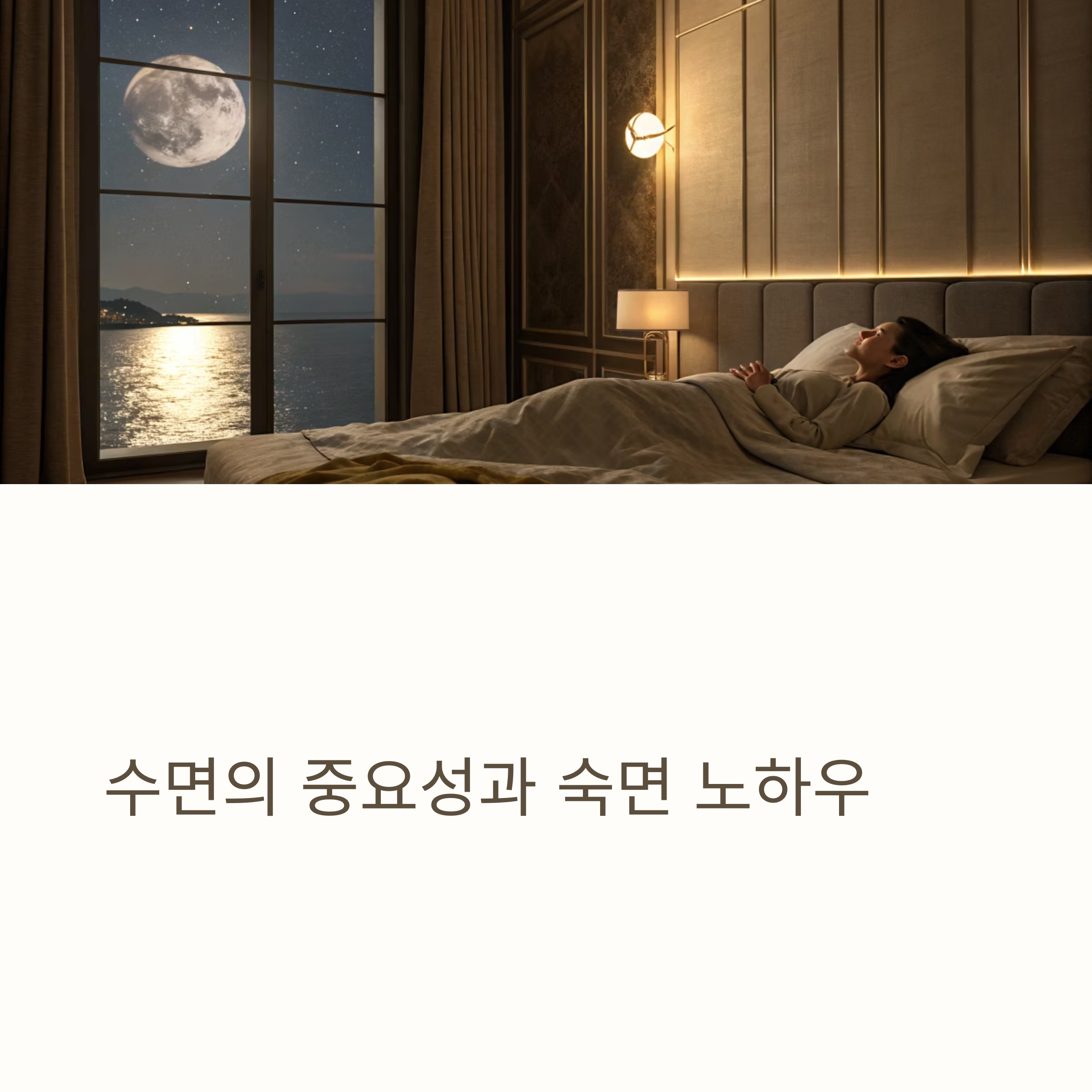 수면의 중요성과 숙면 노하우
