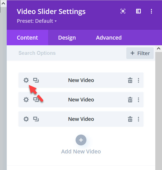 워드프레스 Divi 테마의 동영상 슬라이더 - 동영상 설정하기