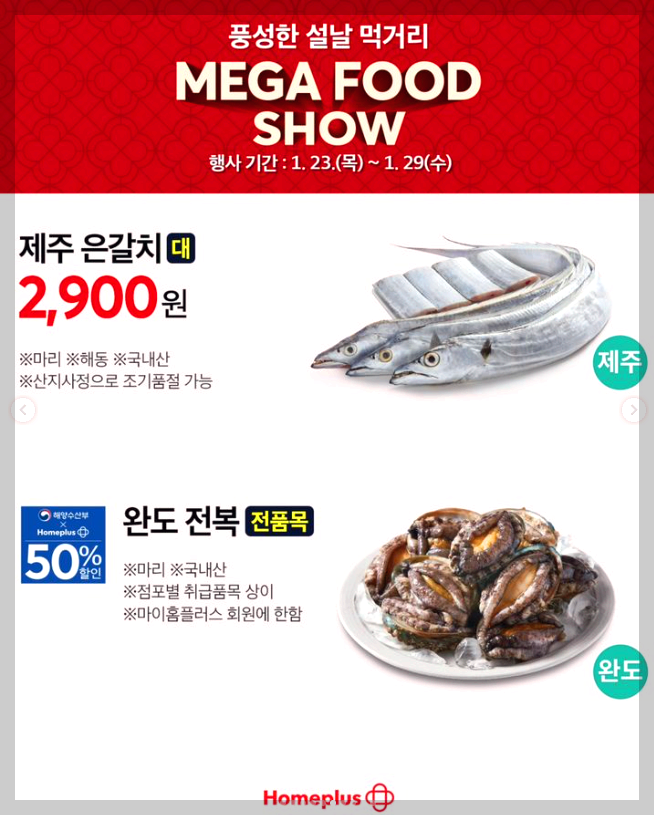 홈플러스 설날 전단지