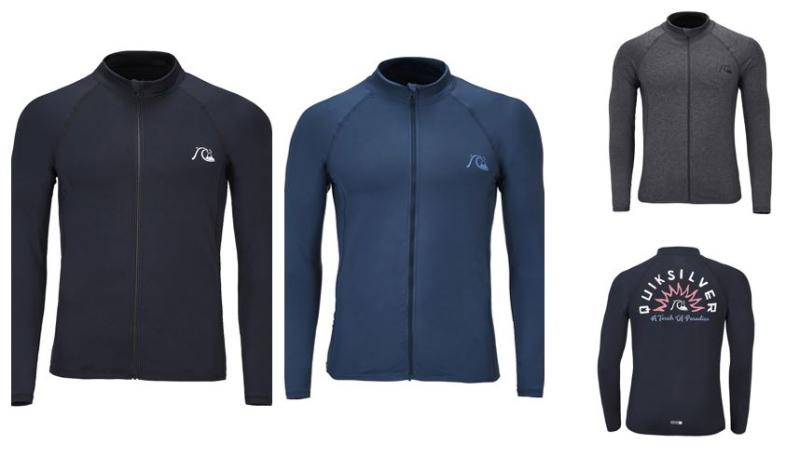 퀵실버 남성 자외선차단 루즈핏 긴팔 집업 래쉬가드 BLK QD21RZ205