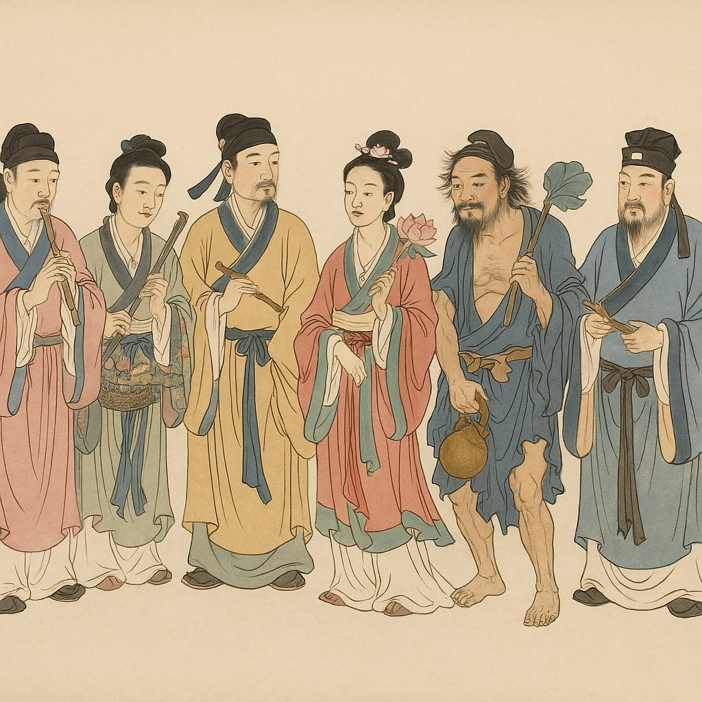 도교 신선 도표와 현대 MBTI 유형 비교