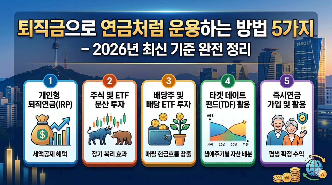 퇴직금으로 연금처럼 운용하는 방법 5가지