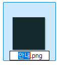 F2 입력에서 안내 부분만 선택되고 png 확장자는 남은 화면