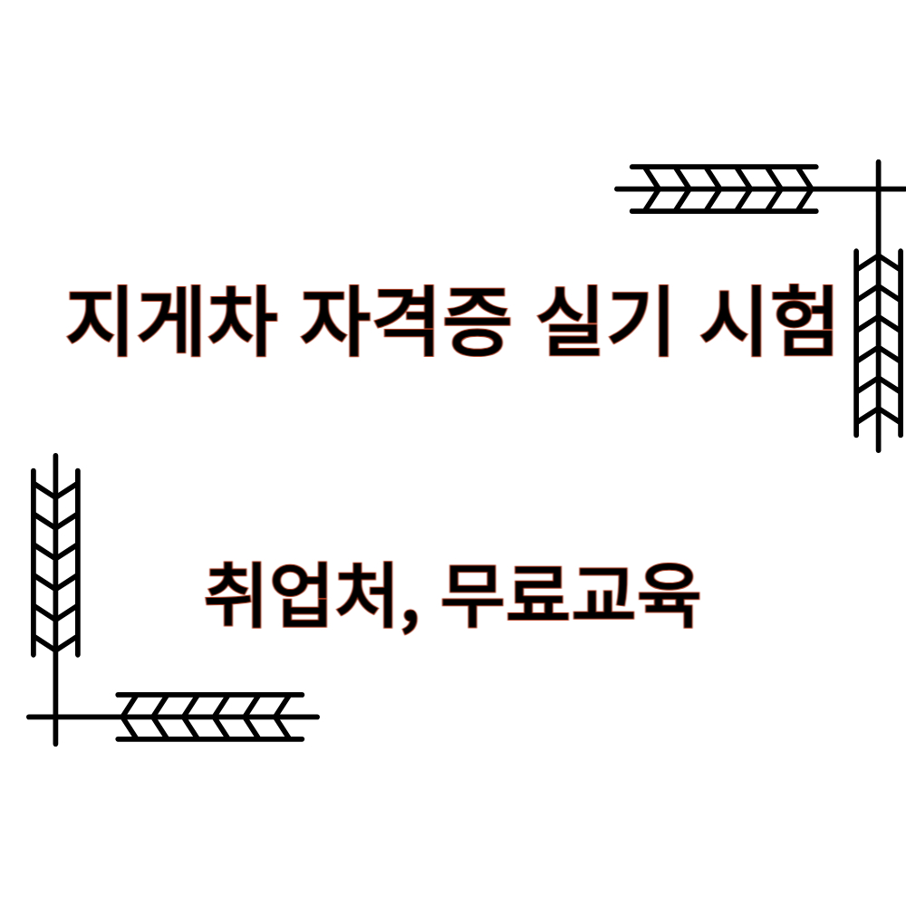 지게차 자격증 실기 시험 무료 교육