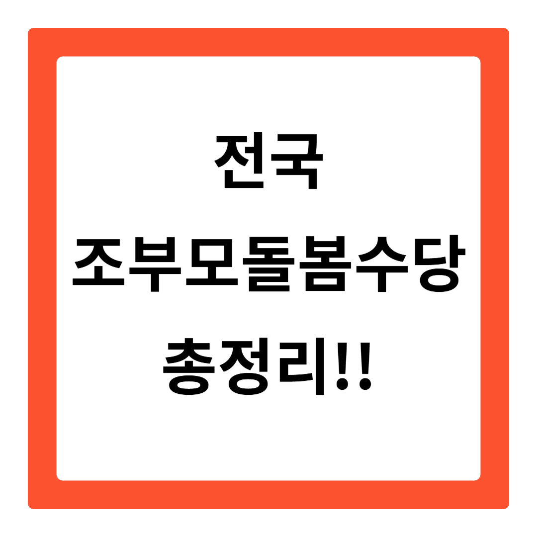 전국 조부모돌봄수당 총정리!