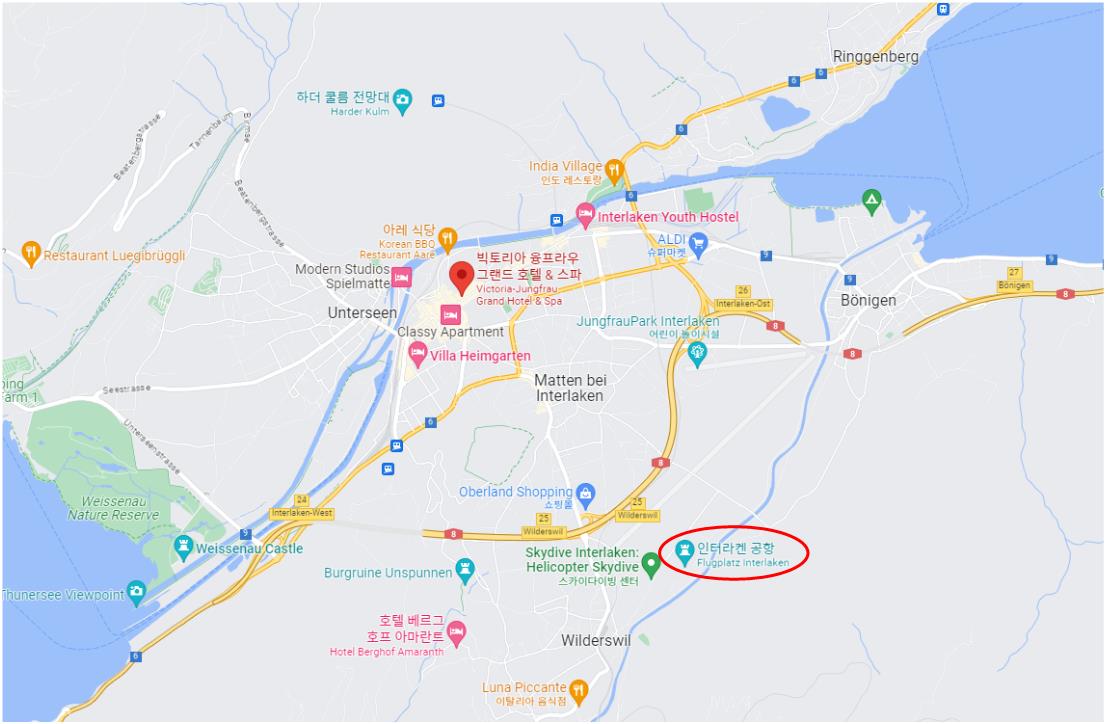인터라켄 빅토리아 융프라우 그랜드 호텔 근처 지도