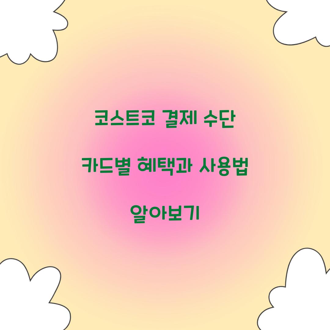 코스트코 결제 수단