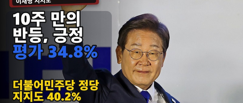 이재명 지지도 반등, 10주 만에 34.8%로 상승한 여론조사 결과 참고 이미지 2