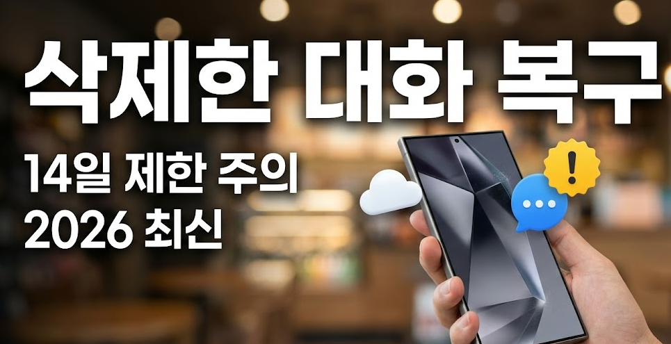 2026년 최신｜삭제한 카톡 대화 복구 방법: 잃어버린 채팅 기록 되찾는 법(14일 제한 핵심 정리)