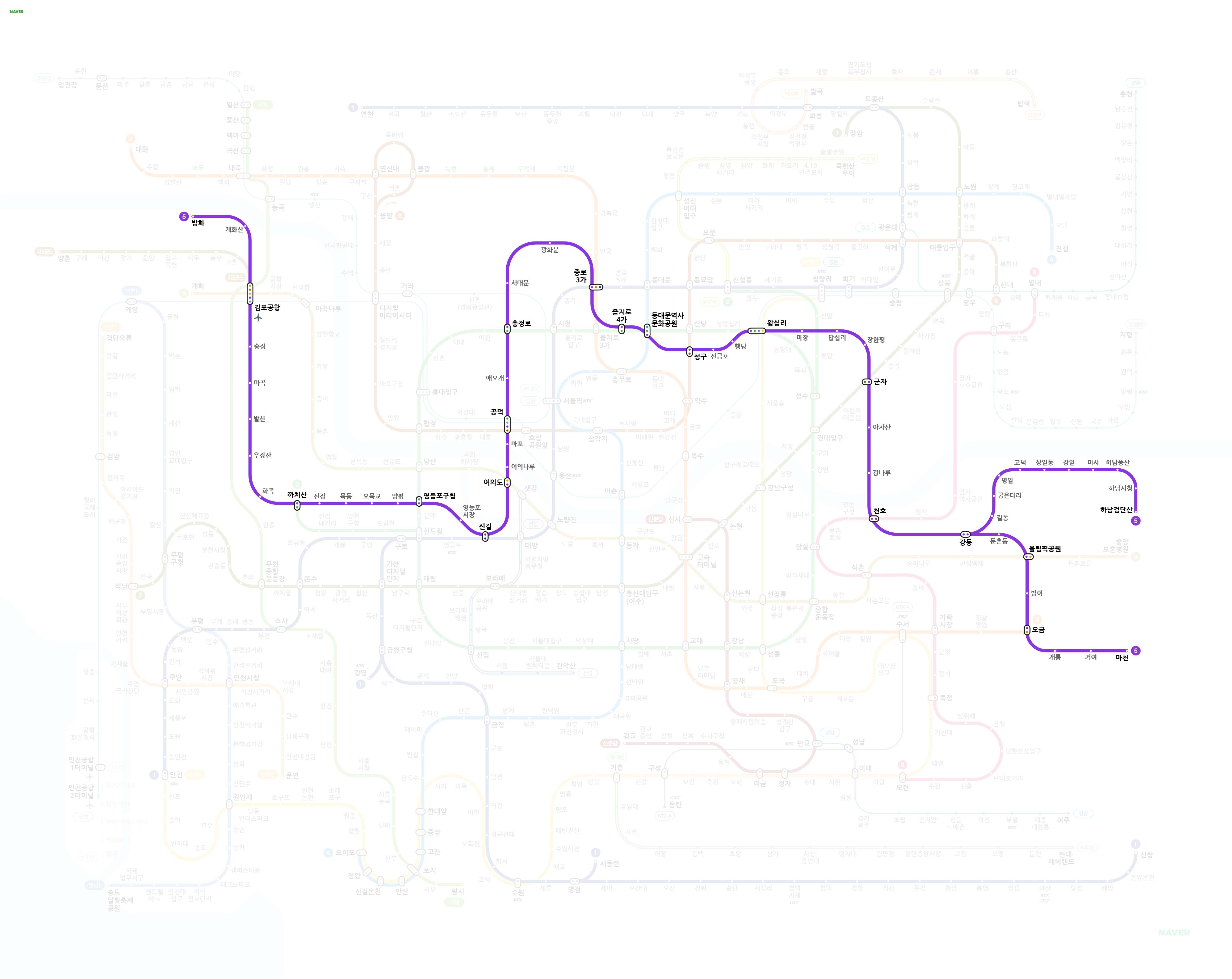 서울 지하철 노선도 크게 보기 다운로드 안내