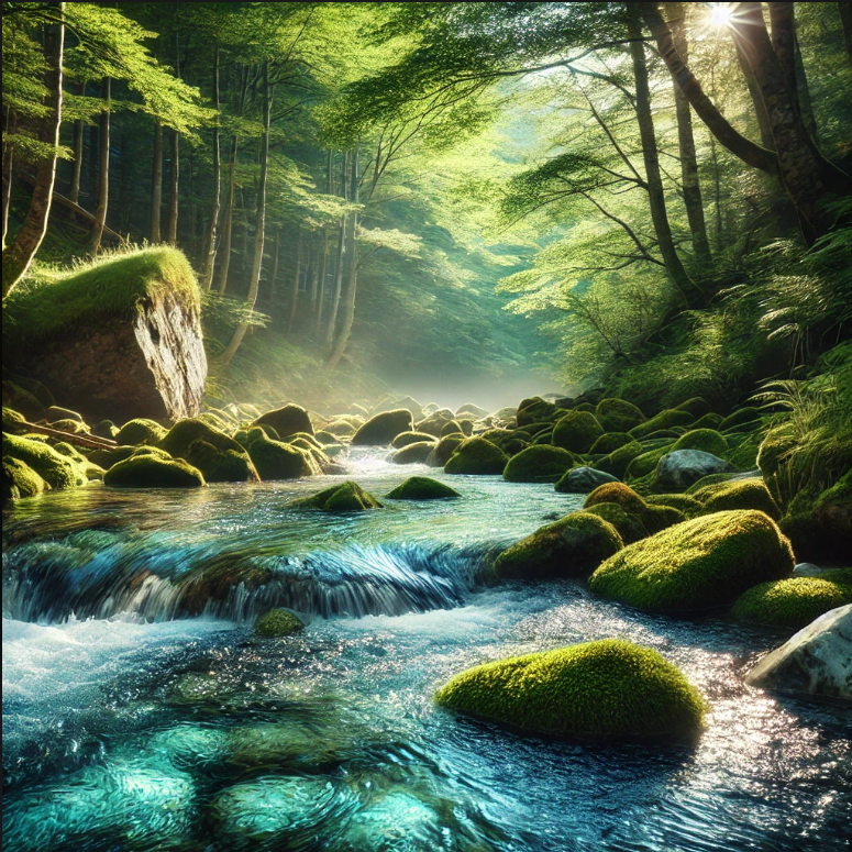 계곡의 맑은 물