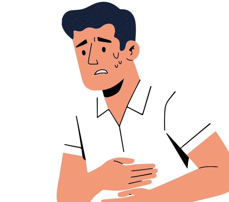 남성의 복부 통증 이미지