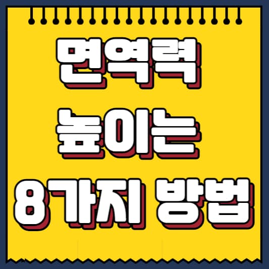 면역력 높이는 8가지 방법