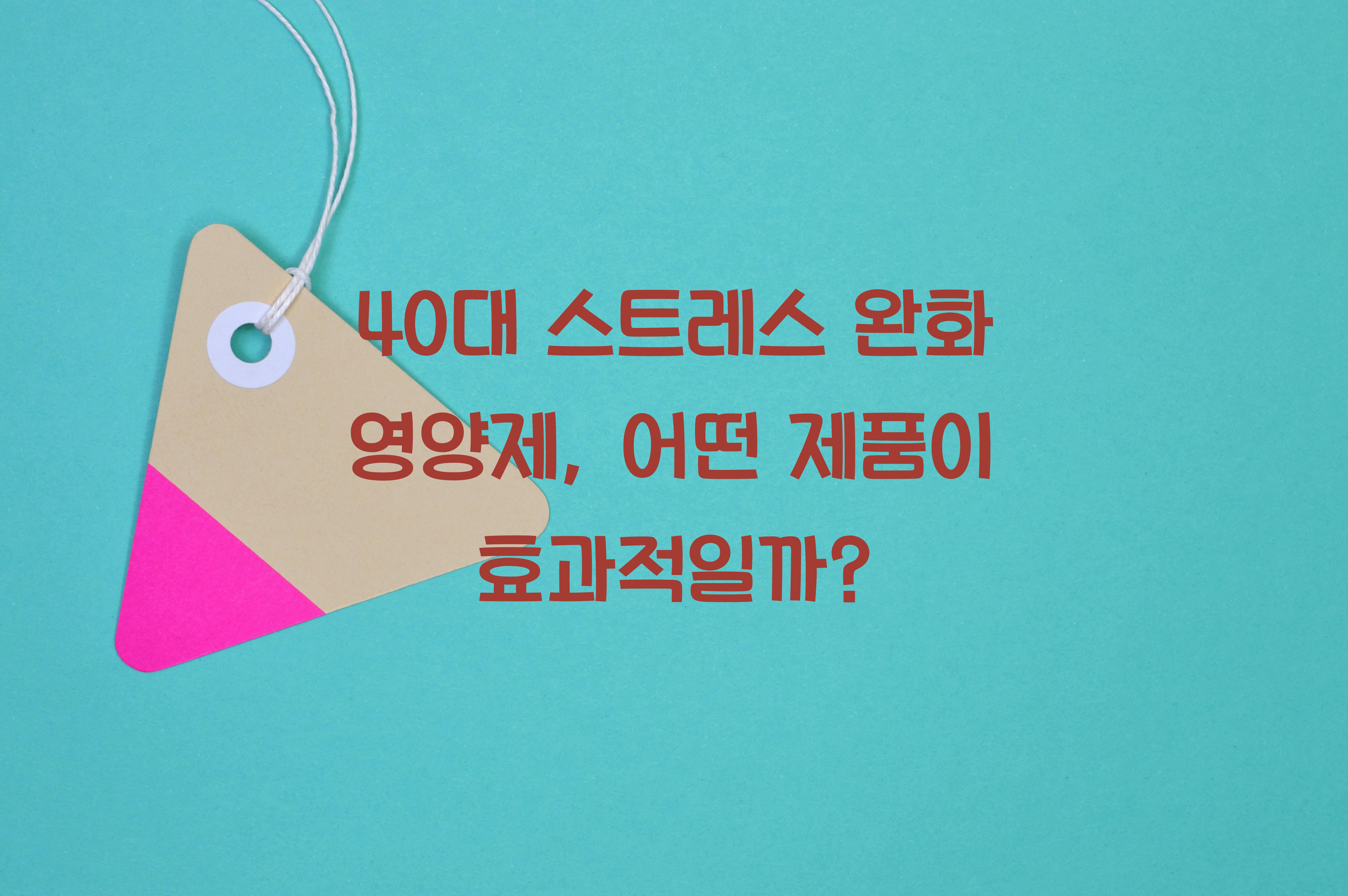 40대 스트레스 완화 영양제