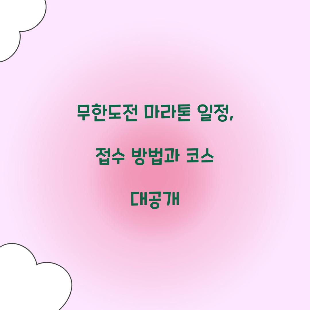 무한도전 마라톤 일정