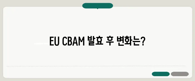 EU CBAM 전면 시행의 첫날, 국내 철강과 화학 산업에 관세 폭탄이 현실로 다가왔다!